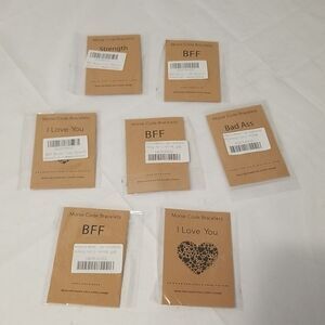NWT Morse Code Bracelets lot 7 total new unopened packag